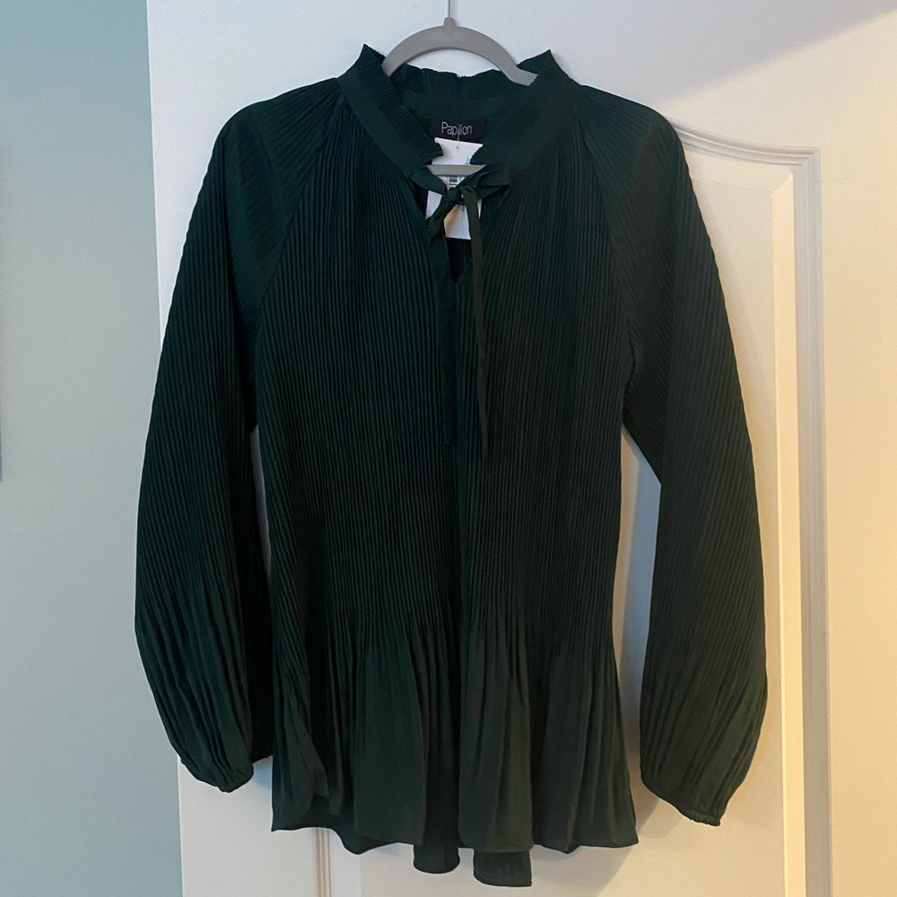 Emerald Pleated Blouse